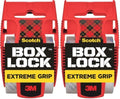 Scotch Box Lock Packaging Tape, 1 Roll with Dispenser, 1.88 in x 800 in, Extreme Grip, Sticks Instantly to Any Box (195) (Pack of 2)