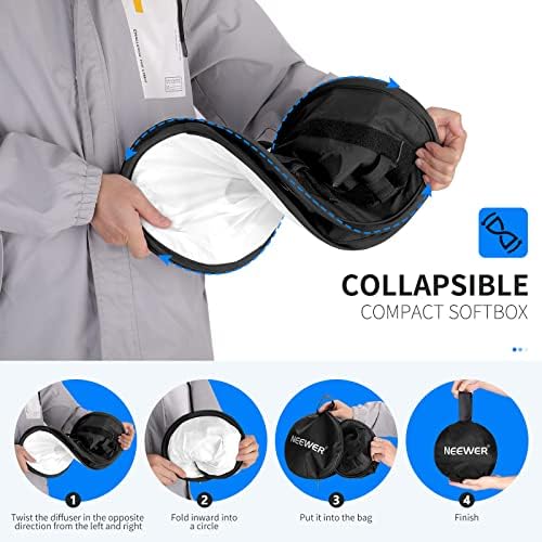 NEEWER LED Light Panel Softbox for 660/530/480 LED Light, Outer 16.3'' x 6.5'', Inner 9.8'' x 8.7'', Foldable Diffuser with Strap Attachment and Bag for Photo Studio Portrait Video Shooting
