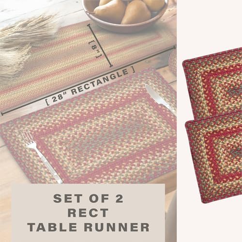 Homespice Cider Barn Jute Braided Table Runner, Rect 8x28 Set of 2