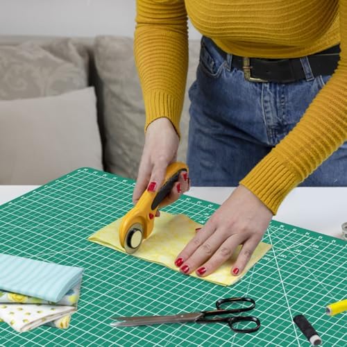 Headley Tools Thickened 36 x 48 Inch Self Healing Sewing Cutting Mat, A0 Rotary Cutting Sewing Mat for Crafts, Double Sided 5-Ply Table Cutting Board for Fabric Quilting Leather Hobby, Green
