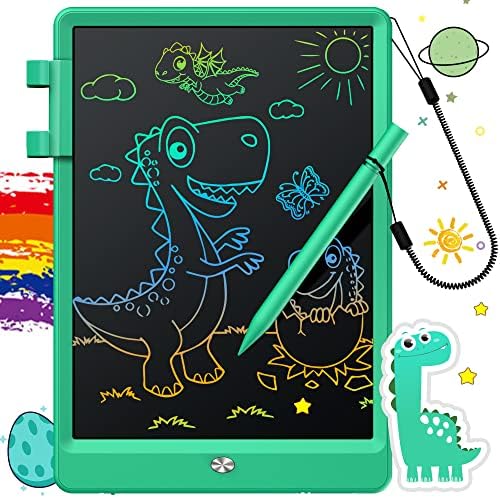FLUESTON LCD Writing Tablet, Doodle Board Gifts for 3-8 Year Old Girls Boys, 10 Inch Colorful Electronic Board Drawing Pad for Toddlers, Christmas Birthday Gifts for Kids，Erase Lock Writing Board