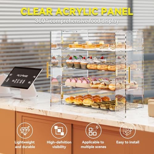 4 Tiers Countertop Bakery Display Case