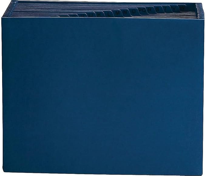 Smead Colored Expanding File, Alphabetic (A-Z), 21 Pockets, Letter Size, Navy Blue (70720)