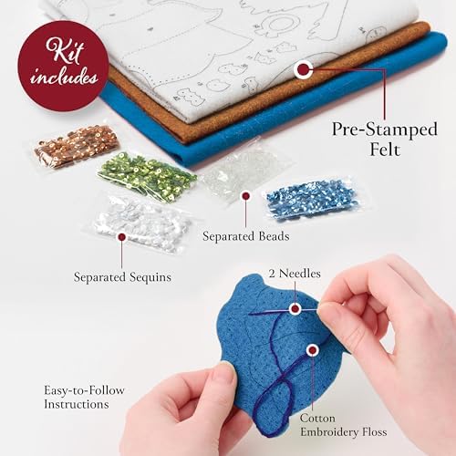 Bucilla Felt Applique Wreath Making Kit, Bless This Nest, Perfect for DIY Arts and Crafts, 89672E