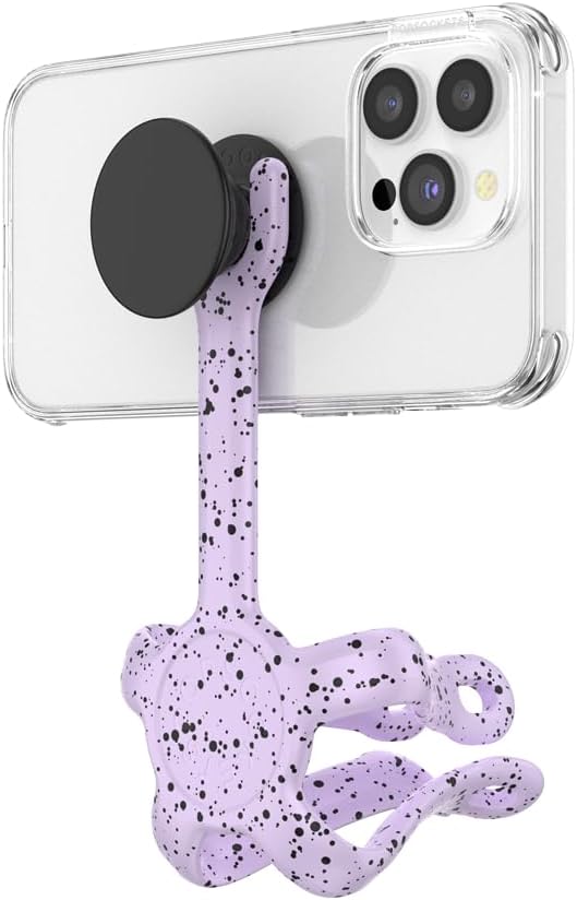 PopSockets Flexible Phone Mount & Stand- Sugar Plum Speckle | Flex Mount & Tripod, Content Creators, Hands-Free, Purple, Aura, Electronic Accessories, For iPad/Kindle/iPhone/Android