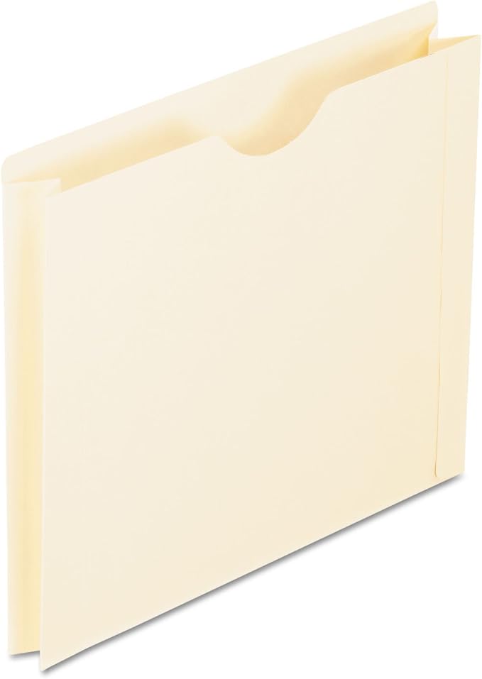 Pendaflex File Jackets, Letter Size, Manila, 2" Expansion, Reinforced Straight-Cut Tabs with Thumb Cut, 50 per Box (22200EE), Beige