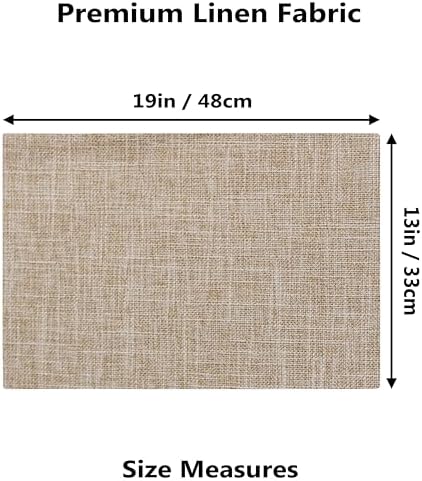Demetex Burlap Placemats Set of 4 Heat Resistant Decorative Cloth Place Mats Wipeable Lined Linen Table Plate Mats for Party Dinner Gathering, Burlap