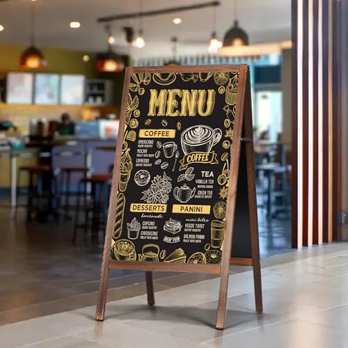 A Frame Chalkboard Sign, 40" x 20" Extra Large Wooden A-Frame Sign Board