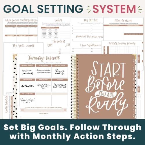 bloom daily planners 2027 Hardcover Goal & Vision Planner (January - December 2027) - Monthly & Weekly Calendar Year Agenda Organizer - 7.5" x 9" - Simply Spotted