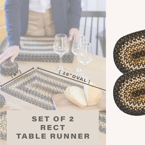 Homespice Kilimanjaro Jute Braided Table Runner, Oval 8x28 Set of 2