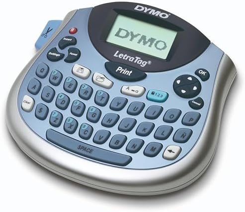 DYMO LetraTag Bundle, Handheld 100T Printer, Portable, QWERTY Keyboard, Includes 13ft Black on White Labels and 13ft Black on Clear Labels - Home Organization, Crafting, Labeling