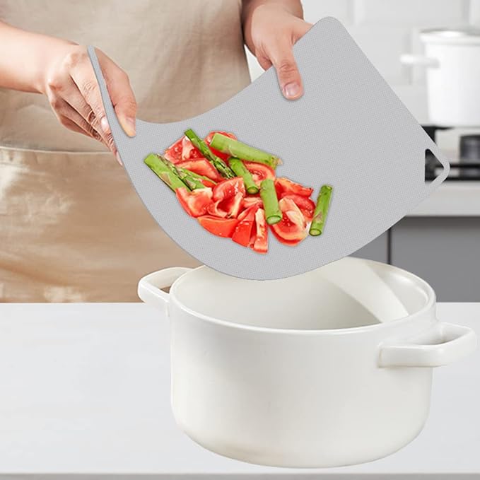 WK Flexible Plastic Cutting Boards for Kitchen Set of 6, Non Slip Cutting Board Mats with Hole, Cutting Boards for Meat, BPA Free, Dishwasher Safe, Multi Size
