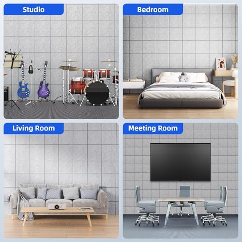 20 Pack Acoustic Panels with Self Adhesive Sound Proof Foam Panels for Wall