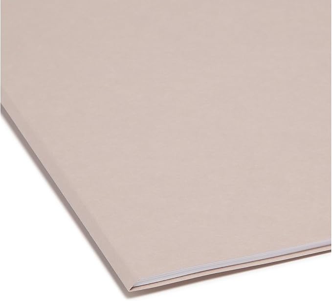 Smead File Folder, Reinforced 1/3-Cut Tab, Letter Size, Gray, 100 per Box (12334)