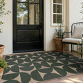 Lahome Green Easy Jute Front Porch Rug, 3x5 Semi Circle Outdoor Rug