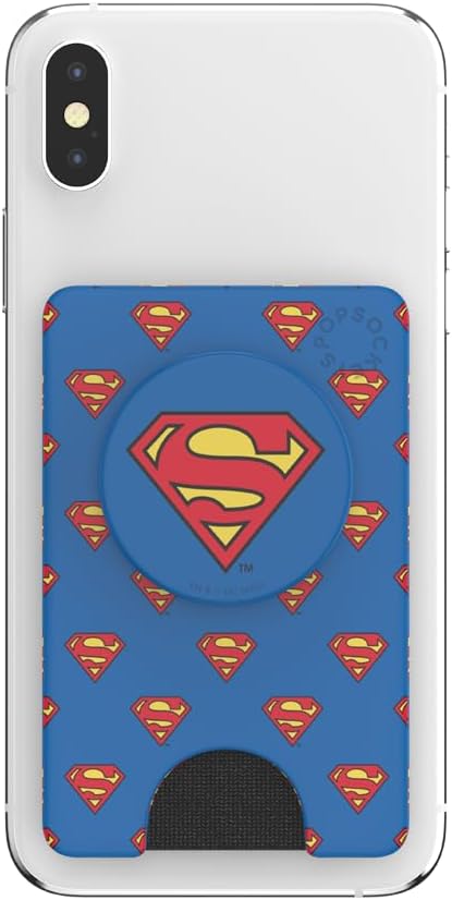 PopSockets Adhesive Phone Wallet and Card Holder with Grip, Marvel - Superman Pattern