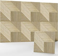 JaneTech 6 Pack Wood Acoustic Panels, Decorative Acoustic Wall Panels Sound Absorbing with Nano Glue for Recording Studio, Home Office, Conference Room, Facet Ridge, 23.62x23.62 Inches