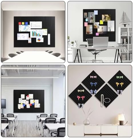 48" x 36" Large Felt Bulletin Board 1/2" Thick, Black