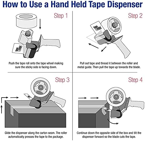Tape Logic 4 Inch Heavy-Duty Packing Tape Dispenser Gun, for Packing, Shipping, Moving and Warehouse Use (1 Dispenser)