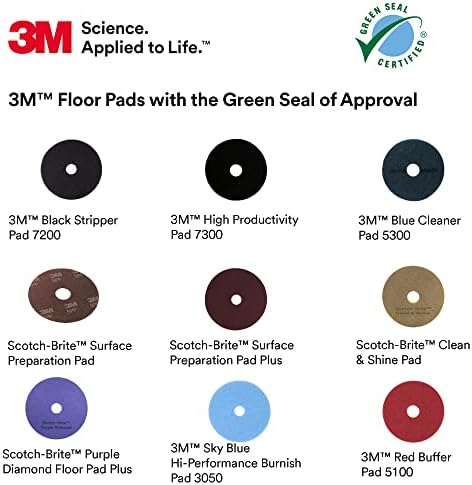 3M 7300 Black 22-Inch High Productivity Pad (5 per Case)