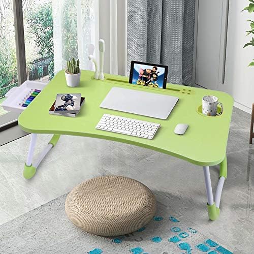 Slendor Bed Desk for Laptop and Writing with Storage, Cup Holder, Light