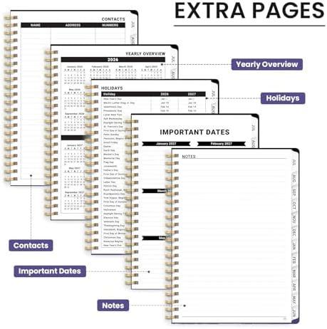 Large Planner 2026-2027, A4 (8.5" x 11") Hardcover Weekly & Monthly Planner July 2026 - June 2027 with Monthly Tabs, Academic Planner for School, Work and Office, Opulent Vase