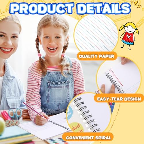 Henoyso 4 Pack Primary Composition Notebook, 100 Pages,Fresh Color