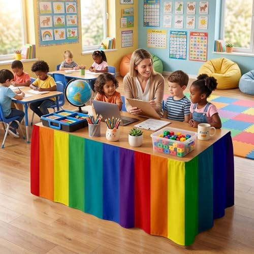 Teacher Desk Skirt for Classroom Ruffle Table Skirt Back to School