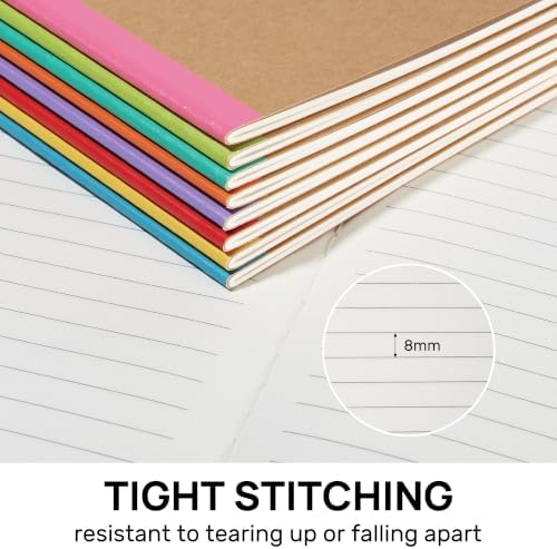 32 Pack Kraft Lined Notebook A5 Composition Notebook Bulk for School Office