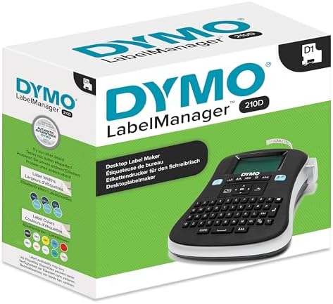 DYMO Desktop Label Maker | LabelManager 210D All-Purpose Portable Label Maker, Easy-to-Use, One-Touch Smart Keys, QWERTY Keyboard, Large Display, For Home & Office Organization