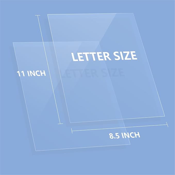 HOUYEE 100 Pack 8 Mil Ultra Clear Binding Presentation Covers,8.5" x 11" | Clear Covers for Binding, Transparent Plastic Binding Covers, Letter Size, PET, Un-Punched, for Office School