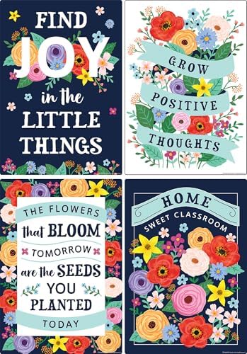 Teacher Created Resources Wildflowers Positive Sayings Educational Poster Pack (TCR6624)