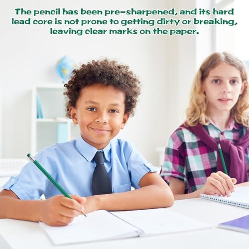 36 PCS Green Pencils with Eraser, Pre-Sharpened HB Pencils for Writing & Drawing, School Supplies for Kids Homework, Tests, Art Crafts & Teacher Grading (Green)