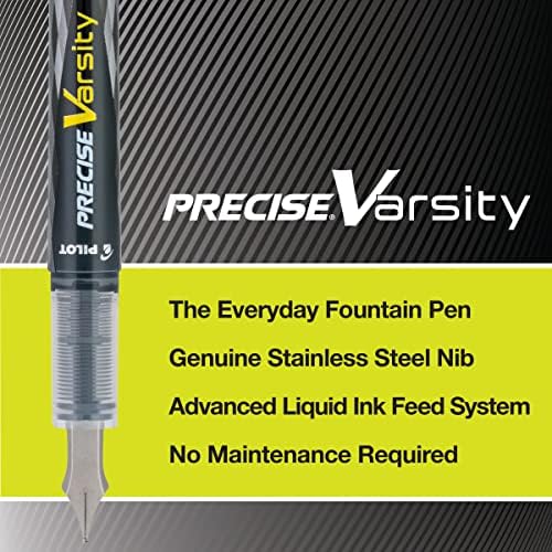 PILOT Precise Varsity Pre-Filled Fountain Pens, 1.0mm, Purple Ink, 12-Pack