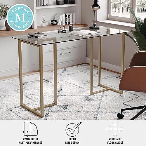 Martha Stewart Eli Glass Top Home Office Desk,