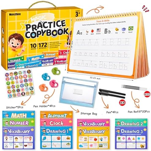 MarcZero Magic Grooved Writing Practice Books for Kids Ages 3-8