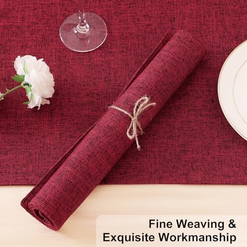 Homaxy Cloths Placemats for Dining Table Set of 4, 13" x 19", Red