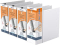 QuickFit PRO Heavy Duty Single Touch View Binder, D Ring, White, 4 Pack, 5 Inch