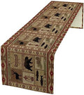 Vintage Rustic Cabin Bear Table Runner,Cottage Country Style Pine Tree Elk Wildlife Dinner Runner for Home Kitchen Dining Table Decoration 13"x90"