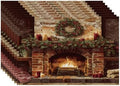 Batmerry Vintage Christmas Linen Placemats Set of 8, Cozy Fireplace Scene Washable Table Mats for Kitchen Table Thickened Heat Insulation Dining Set Indoor Outdoor 12X18 in