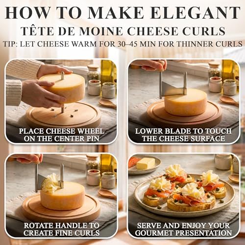 Cheese Curler for Making Rose-Shaped Cuts, Stainless Steel Blade