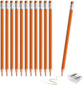 12 PCS Orange Pencils with Eraser, Pre-Sharpened HB Pencils for Writing & Drawing, School Supplies for Kids Homework, Tests, Art Crafts & Teacher Grading (Orange)