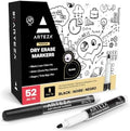 ARTEZA Black Fine Tip Dry Erase Markers, 52 Pack for Whiteboards