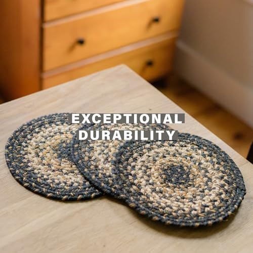 Homespice Kilimanjaro Jute Braided Placemats, Round 15" Set of 2