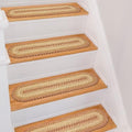 Homespice Harvest Jute Braided Stair Treads, Oval 8x28 Set of 13