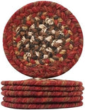 Homespice Chester Jute Braided Coasters for Cabin Decor, Round 4" Set of 6