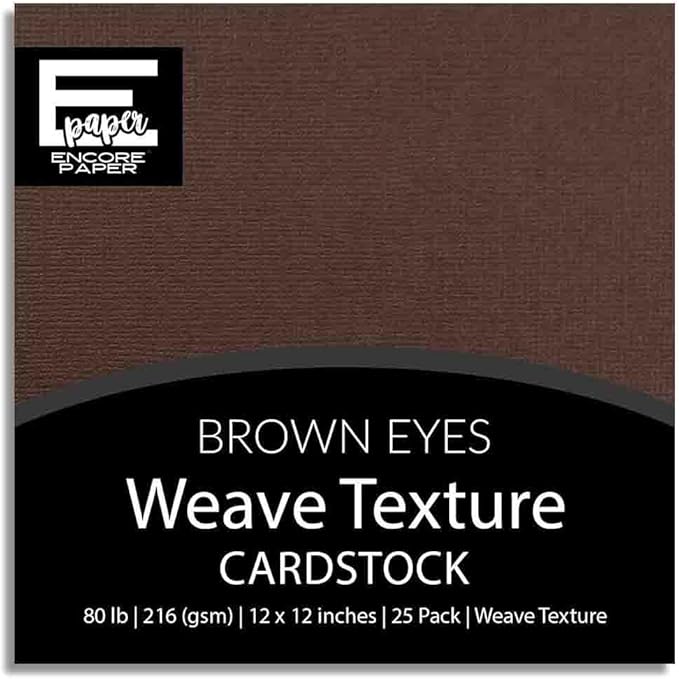 BROWN EYES—12x12 Textured Cardstock | 80lb Textured Brown/Tan Scrapbook Paper | Premium Cardstock for Cricut Cutting | 25 Sheets