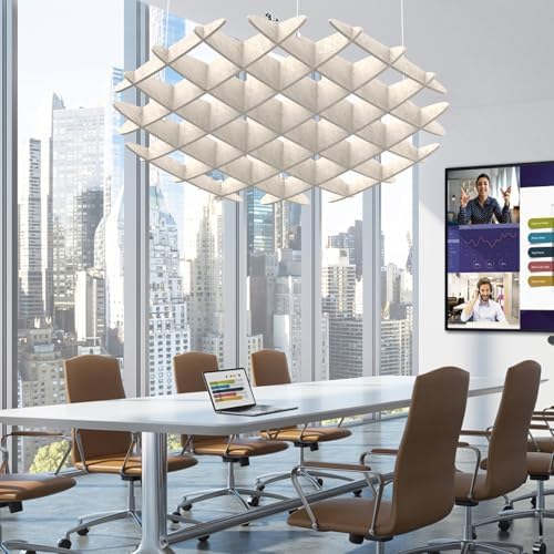 Acoustic Ceiling Panels Sound Absorbing Panels, Hexagon Light Beige