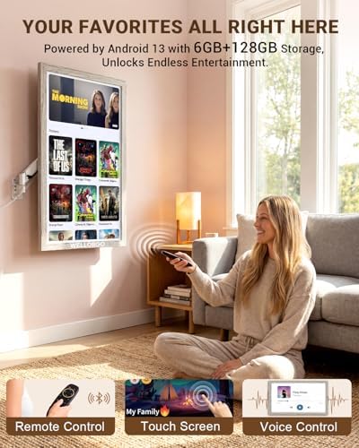 Digital Calendar Touch Screen, 32-inch Electronic Calendar for Wall, Smart Digital Planner 2026 with Kids' Chores Chart/Meal Plan/Streaming Services/Photo Display, Remote Control Supported