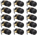 KNOBWELL Oil Rubbed Bronze Door Knobs for Bedroom or Bathroom, Interior Door Knob with Round Door Knob, Bronze Privacy Door Knob with Lock, Keyless Turn Lock Door Knob, 15 Pack